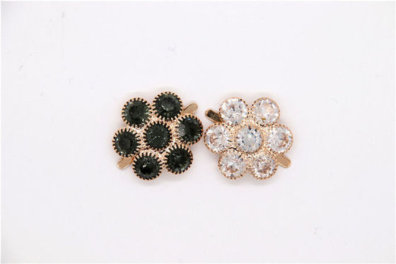 China Dekoration Schuhklemmen aus Strass Eleganten Stil Nickel / Schwarz / Gold Farbe fournisseur