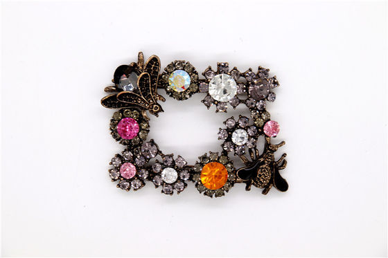 Antike Bronze Strass Schuhklemmen Zinklegierung / Eisen / Kupfermaterial fournisseur