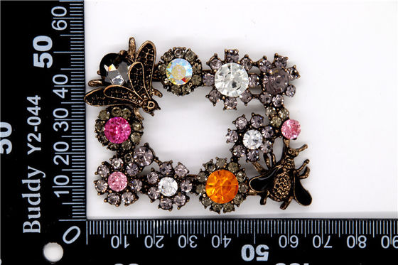 Antike Bronze Strass Schuhklemmen Zinklegierung / Eisen / Kupfermaterial fournisseur