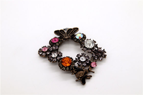 Antike Bronze Strass Schuhklemmen Zinklegierung / Eisen / Kupfermaterial fournisseur