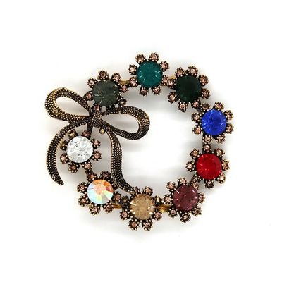 Antike Bronze Vintage Schuhschnalle Ersatz Kreis Kristallschnalle fournisseur