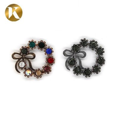Antike Bronze Vintage Schuhschnalle Ersatz Kreis Kristallschnalle fournisseur