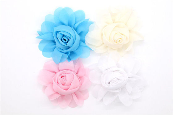Populärer Stil Chiffon-Blumen-Schuhklemmen mit Handarbeit + Maschinentechnik fournisseur