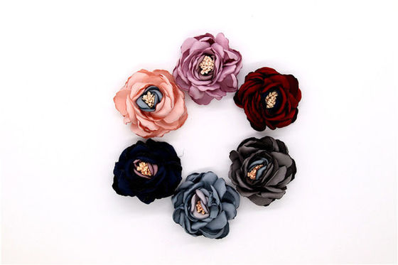 Rechteckige Satinbandblumen 5,8 cm*4,6 cm für Schuhornamente fournisseur